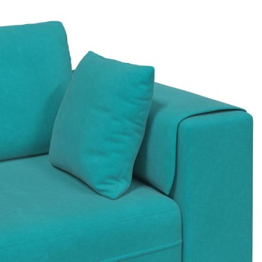 vidaXL Καναπές 3 τεμ. Τιρκουάζ Βελούδο 250x188x76cm  Τριθέσιος