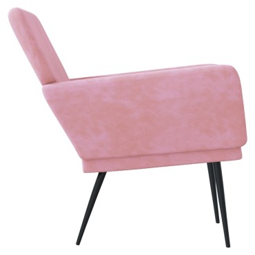 vidaXL Πολυθρόνα Ροζ 62x79x 79cm Βελούδινη 1 τεμ.