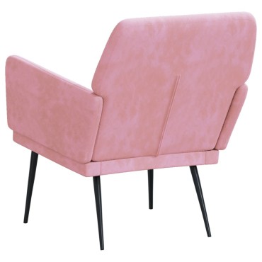 vidaXL Πολυθρόνα Ροζ 62x79x 79cm Βελούδινη 1 τεμ.