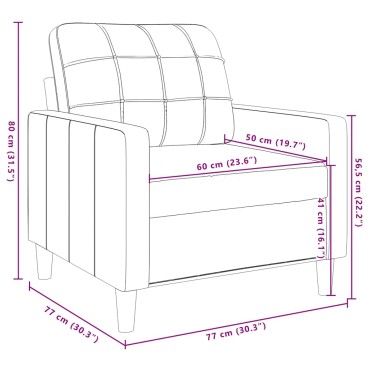 vidaXL Πολυθρόνα Καφέ Βελούδινη 77x77x80cm 1 τεμ. Γωνιακός