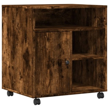 vidaXL Βάση Εκτυπωτή με Ρόδες Καπνιστή Δρυς 60x50x67 εκ.