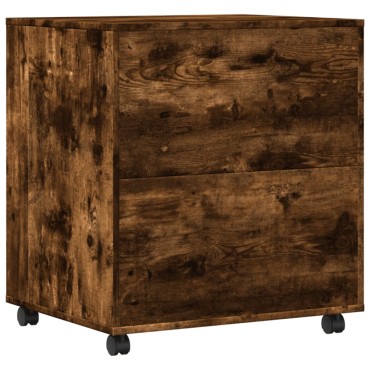 vidaXL Βάση Εκτυπωτή με Ρόδες Καπνιστή Δρυς 60x50x67 εκ.