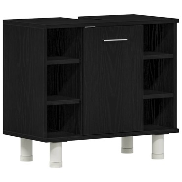 vidaXL Σετ Επίπλων Μπάνιου 3 τεμ. Μαύρο 30x30x99,5 εκ