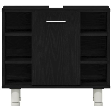 vidaXL Σετ Επίπλων Μπάνιου 3 τεμ. Μαύρο 30x30x99,5 εκ