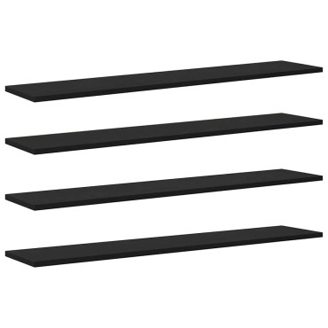 vidaXL Ράφι Βιβλίων 3 επιπέδων 4 τεμ. 100x20x1,5cm Μαύρο