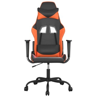vidaXL Καρέκλα Gaming Μαύρο/Πορτοκαλί Συνθετικό Δέρμα 66x56x(120,5-131)cm 1 τεμ.