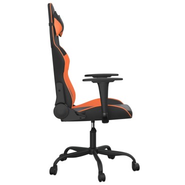 vidaXL Καρέκλα Gaming Μαύρο/Πορτοκαλί Συνθετικό Δέρμα 66x56x(120,5-131)cm 1 τεμ.