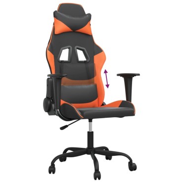 vidaXL Καρέκλα Gaming Μαύρο/Πορτοκαλί Συνθετικό Δέρμα 66x56x(120,5-131)cm 1 τεμ.