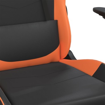 vidaXL Καρέκλα Gaming Μαύρο/Πορτοκαλί Συνθετικό Δέρμα 66x56x(120,5-131)cm 1 τεμ.