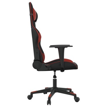 vidaXL Καρέκλα Gaming Μαύρο/Μπορντό από Συνθετικό Δέρμα 64x60x(117-127)cm 1 τεμ.