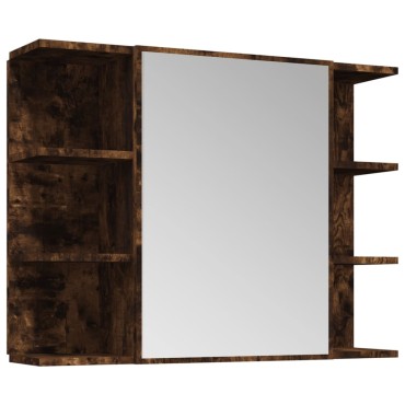 vidaXL Σετ Επίπλων Μπάνιου 4 τεμ. Καπνιστή Δρυς Επεξεργασμένο Ξύλο 60x32x53,5cm