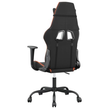 vidaXL Καρέκλα Gaming Μασάζ Μαύρο/πορτοκαλί από Συνθετικό Δέρμα 66,5x61x(118-127,5)cm 1 τεμ.
