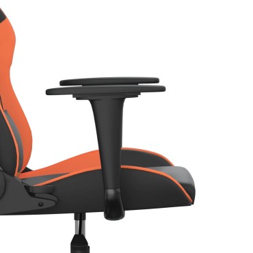 vidaXL Καρέκλα Gaming Μασάζ Μαύρο/πορτοκαλί από Συνθετικό Δέρμα 66,5x61x(118-127,5)cm 1 τεμ.