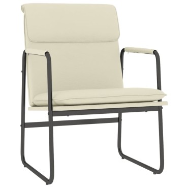 vidaXL Πολυθρόνα Κρεμ 55x64x80cm από Συνθετικό Δέρμα 1 τεμ.