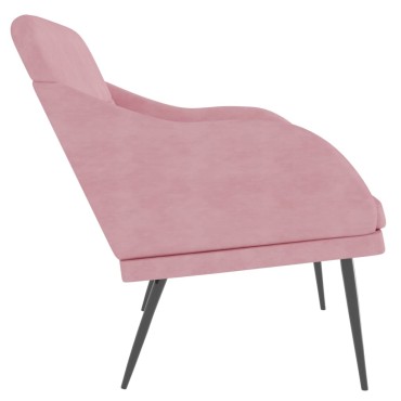 vidaXL Πάγκος Ροζ 110x76x80cm Βελούδινος 1 τεμ.