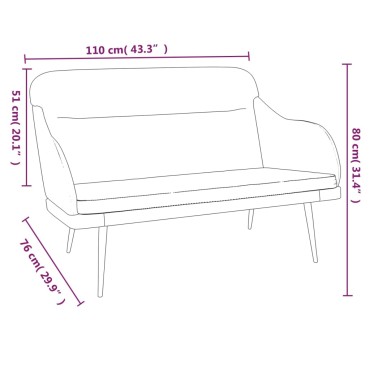 vidaXL Πάγκος Ροζ 110x76x80cm Βελούδινος 1 τεμ.
