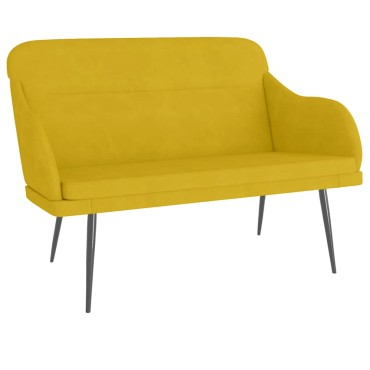 vidaXL Πάγκος Κίτρινο 110x76x80cm Βελούδινος 1 τεμ.