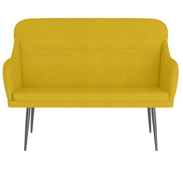 vidaXL Πάγκος Κίτρινο 110x76x80cm Βελούδινος 1 τεμ.