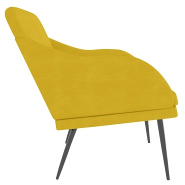 vidaXL Πάγκος Κίτρινο 110x76x80cm Βελούδινος 1 τεμ.