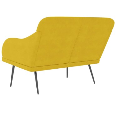vidaXL Πάγκος Κίτρινο 110x76x80cm Βελούδινος 1 τεμ.