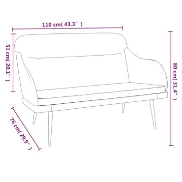 vidaXL Πάγκος Κίτρινο 110x76x80cm Βελούδινος 1 τεμ.