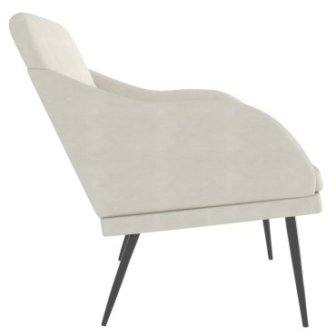 vidaXL Πάγκος Κρεμ 110x76x80cm Βελούδινος 1 τεμ.