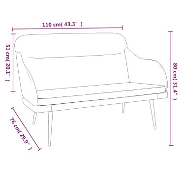 vidaXL Πάγκος Κρεμ 110x76x80cm Βελούδινος 1 τεμ.