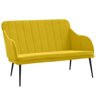 vidaXL Πάγκος Κίτρινο 110x76x80cm Βελούδινος 1 τεμ.