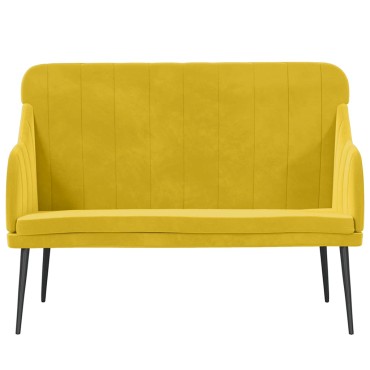 vidaXL Πάγκος Κίτρινο 110x76x80cm Βελούδινος 1 τεμ.