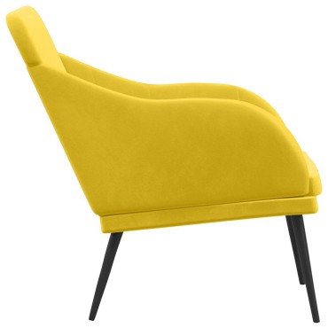 vidaXL Πάγκος Κίτρινο 110x76x80cm Βελούδινος 1 τεμ.