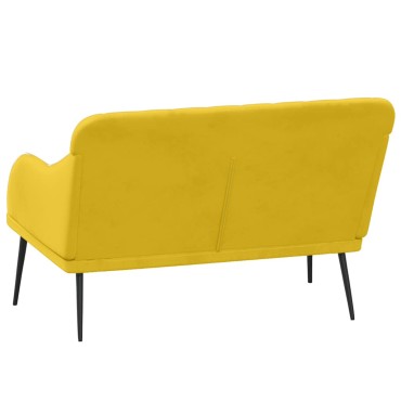 vidaXL Πάγκος Κίτρινο 110x76x80cm Βελούδινος 1 τεμ.