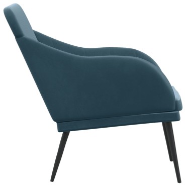 vidaXL Πάγκος Μπλε 110x76x80cm Βελούδινος 1 τεμ.