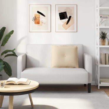 vidaXL Μαξιλάρι Πλάτης Κρεμ 60 x 50 cm Ύφασμα Μικροΐνας