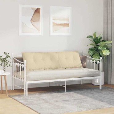 vidaXL Μαξιλάρι Πλάτης Κρεμ 160 x 19 x 50 εκ ύφασμα