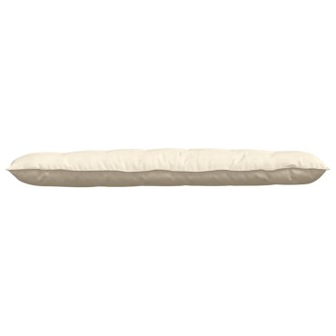 vidaXL Μαξιλάρι Πλάτης Κρεμ 160 x 50 cm Υφασμάτινο Κορντουρά