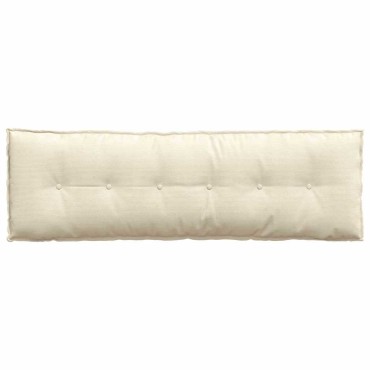 vidaXL Μαξιλάρι Πλάτης Κρεμ 160 x 50 cm Υφασμάτινο Κορντουρά