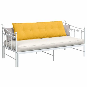 vidaXL Μαξιλάρι Πλάτης Απαλό Κίτρινο 160 x 50 cm Υφασμάτινο Κορντουρά
