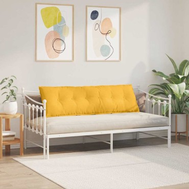 vidaXL Μαξιλάρι Πλάτης Απαλό Κίτρινο 160 x 50 cm Υφασμάτινο Κορντουρά