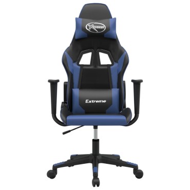 vidaXL Καρέκλα Gaming Μαύρο/Μπλε από Συνθετικό Δέρμα 67x58x(118-128)cm 1 τεμ.