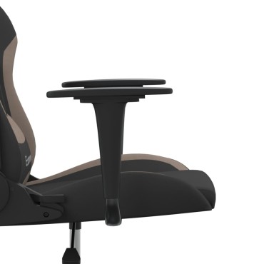 vidaXL Καρέκλα Gaming Μαύρη και Taupe Υφασμάτινη 65x62,5x(120-130)cm 1 τεμ.
