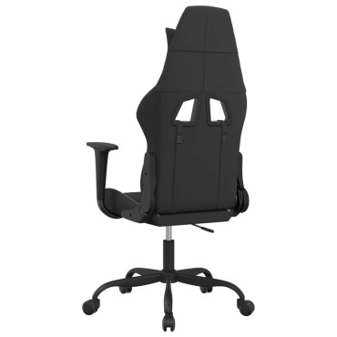 vidaXL Καρέκλα Gaming Μαύρο και Αν. Πράσινο Υφασμάτινη 65x62,5x(120-130)cm 1 τεμ.