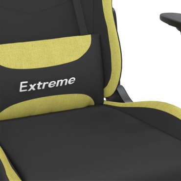 vidaXL Καρέκλα Gaming Μαύρο και Αν. Πράσινο Υφασμάτινη 65x62,5x(120-130)cm 1 τεμ.