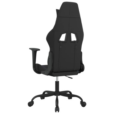vidaXL Καρέκλα Gaming Μαύρη και Μπλε Υφασμάτινη 65x62,5x(120-130)cm 1 τεμ.