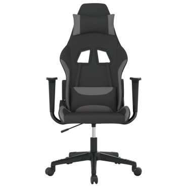 vidaXL Καρέκλα Gaming Μαύρο και Ανοιχτό Γκρι Υφασμάτινη 65x58x(118-128)cm 1 τεμ.