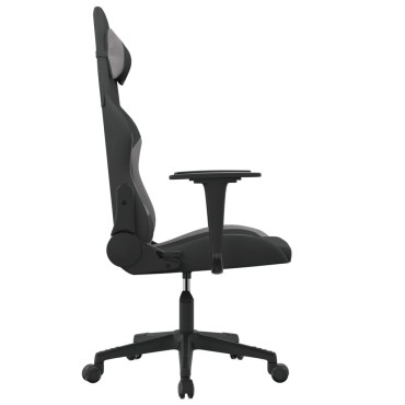 vidaXL Καρέκλα Gaming Μαύρο και Ανοιχτό Γκρι Υφασμάτινη 65x58x(118-128)cm 1 τεμ.