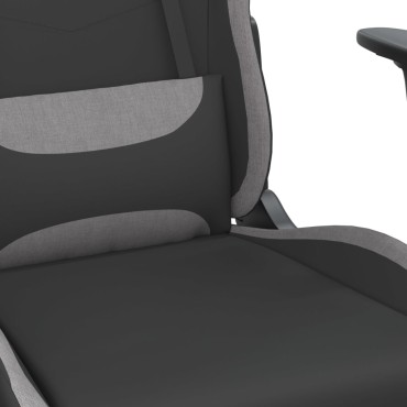 vidaXL Καρέκλα Gaming Μαύρο και Ανοιχτό Γκρι Υφασμάτινη 65x58x(118-128)cm 1 τεμ.