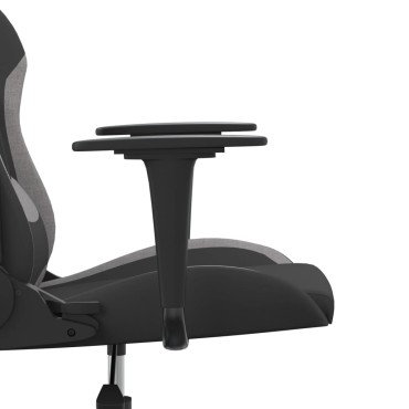 vidaXL Καρέκλα Gaming Μαύρο και Ανοιχτό Γκρι Υφασμάτινη 65x58x(118-128)cm 1 τεμ.