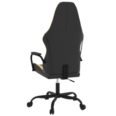 vidaXL Καρέκλα Gaming Μαύρο/Χρυσό από Συνθετικό Δέρμα 54x61,5x(118,5-128)cm 1 τεμ.
