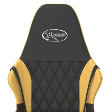 vidaXL Καρέκλα Gaming Μαύρο/Χρυσό από Συνθετικό Δέρμα 54x61,5x(118,5-128)cm 1 τεμ.