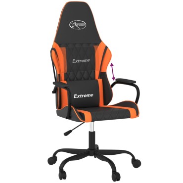 vidaXL Καρέκλα Gaming Μαύρο/Πορτοκαλί Συνθετικό Δέρμα 54x61,5x(118,5-128)cm 1 τεμ.